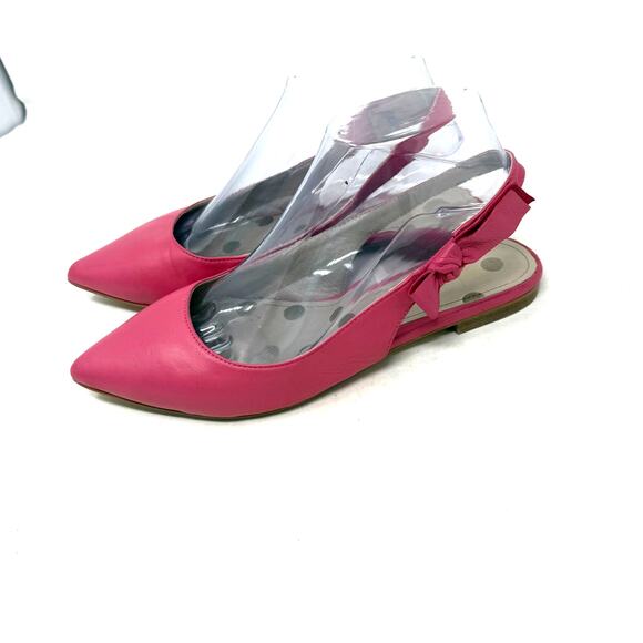 Boden Pink Leather Slingback Flats Bow Detail Pointed Toe Women’s Shoes Size 38 - Picture 1 of 12